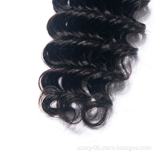 Usexy Virgin Cuticle Aligned Hair Bundles Deep Wave Raw Indian Hair Extension